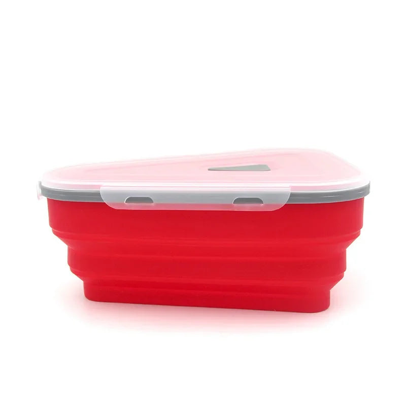 Food Grade Silicone Pizza Storage Box – Foldable Reusable Triangle Container