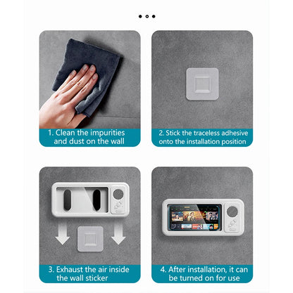Kitchen & Shower Phone Holder – Waterproof Anti-Fog Wall Mount with Bluetooth Speaker