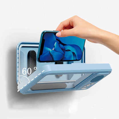 Kitchen & Shower Phone Holder – Waterproof Anti-Fog Wall Mount with Bluetooth Speaker